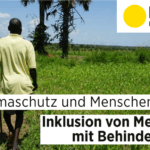 Deckblatt der Puglikation: Klimaschutz und Menschenrechte: Inklusion von Menschen mit Behinderungen