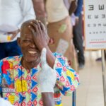 Slideshow image showing how Light for the World supports people with cataracts with free eye surgery.