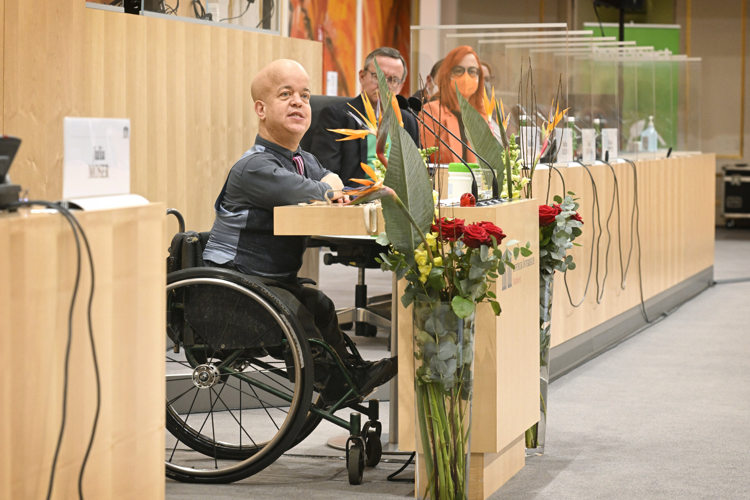 Tom Shakespeare (the new Chair opf Light for the Wold International) at a kick-off event to the Zero Conference 2022 at the Austrian Parliament on the 22nd of February 2022.