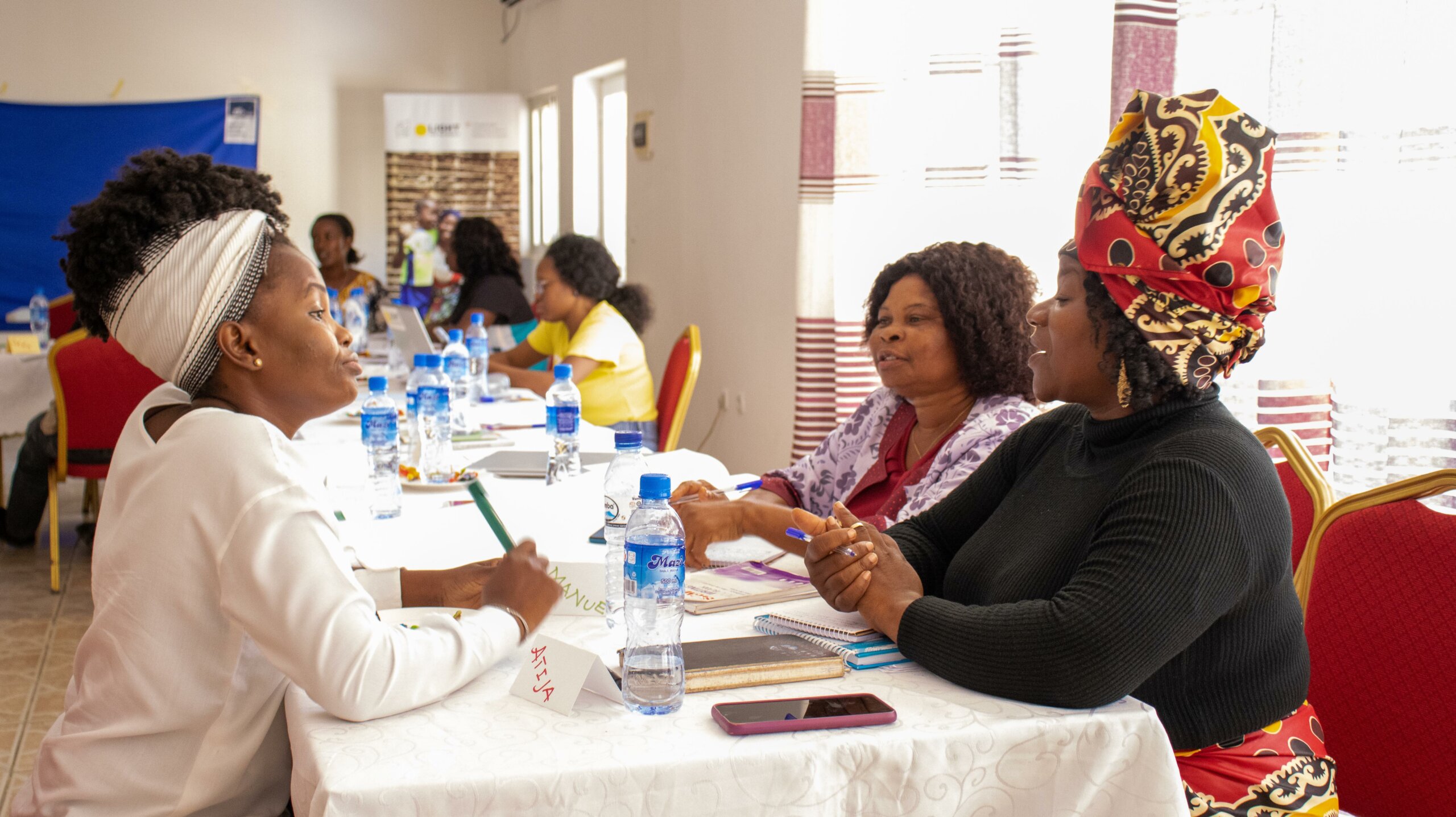 Participants at a gender-based violence workshop in Mozambique