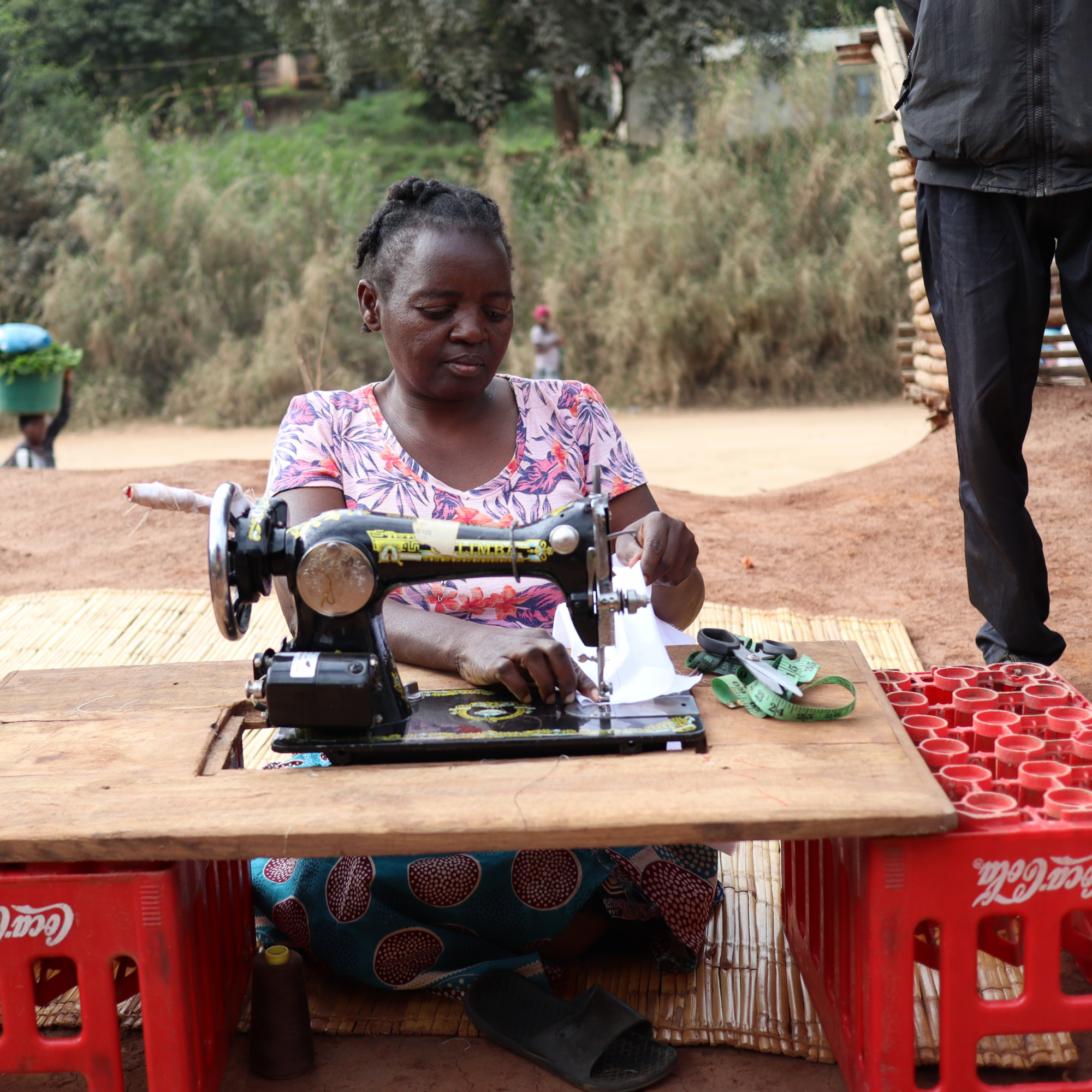 Kulewa now sews after learning this new skill as part of Light for the World's inclusion project in Sofala province, Mozambique
